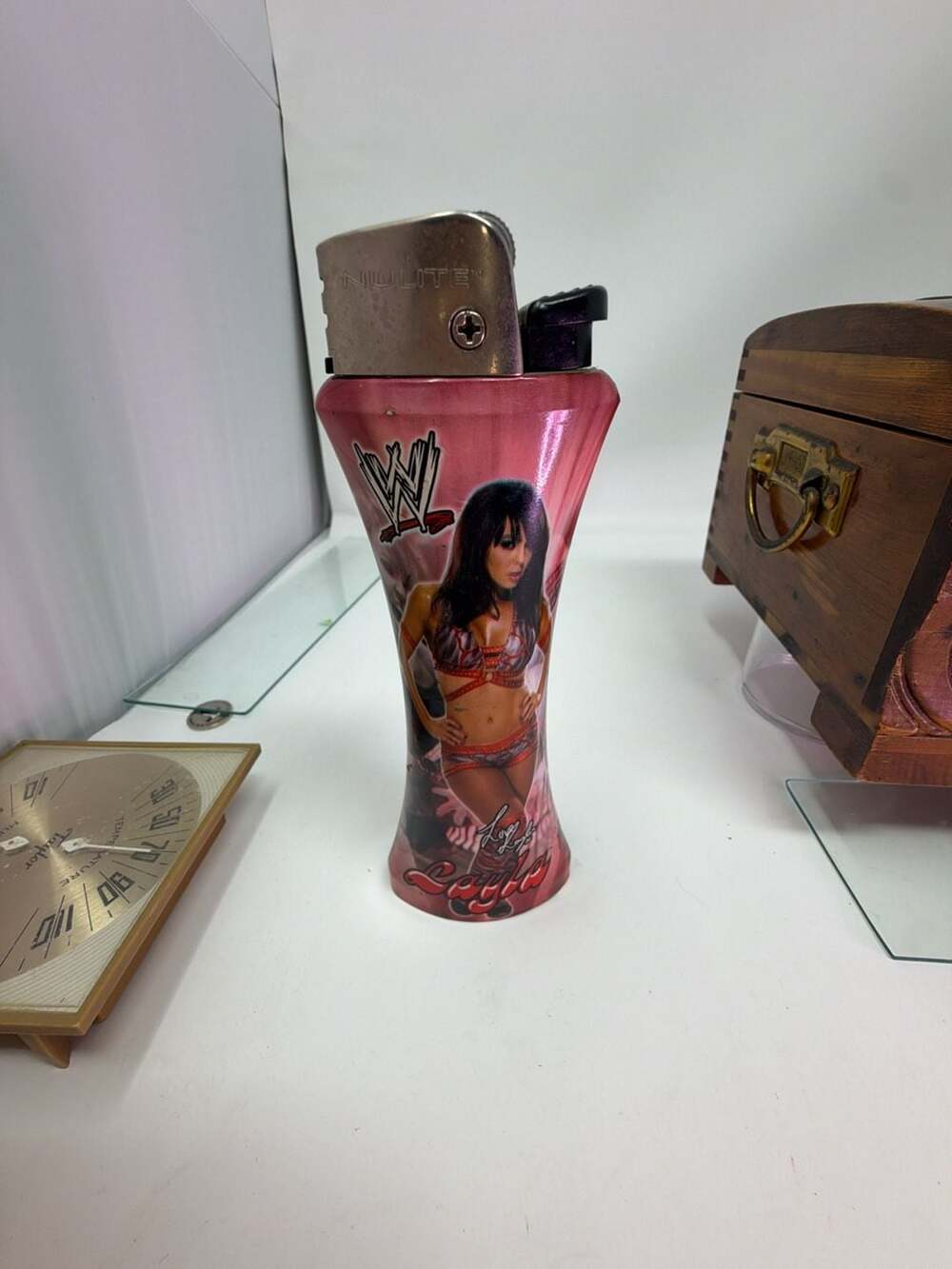 Nulite WWE Layla Jumbo Curve Refillable Lighter 6.5" Pink